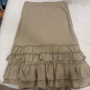 Ann Taylor Loft Corduroy Ruffle Midi Skirt